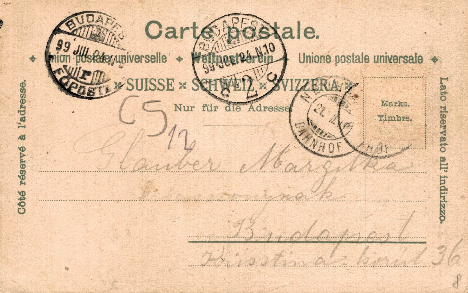 Ansichtskarten: Gruss vom Rheinfall. 1899 – Gebraucht aus Bronschhofen von Astore 1