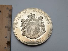 🇱🇮 Liechtenstein 5 ECU 1995 – Vaduz EWR Cu-Ni