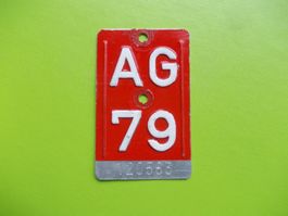 Velonummer / Fahrradnummer AG 79