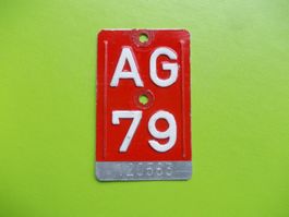 Velonummer / Fahrradnummer AG 79 ... zum 45. Geburtstag !