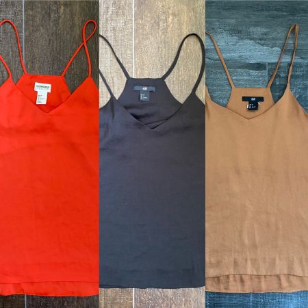H&M 🖤🧡🤎 3x hauts tops caraco satinés 34