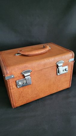 Altes Beauty-Case aus Leder - Vintage Koffer
