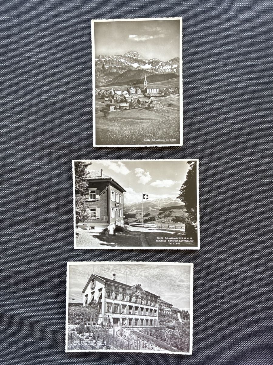 Ansichtskarten: 9 Ansichtskarten Schweiz von Schellbrunn AP – Gebraucht aus Oftringen von Cla.vD.74 2