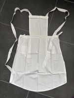 Vintage Küchenschürze/Kochschürze, weiss, mit Spitzenrand