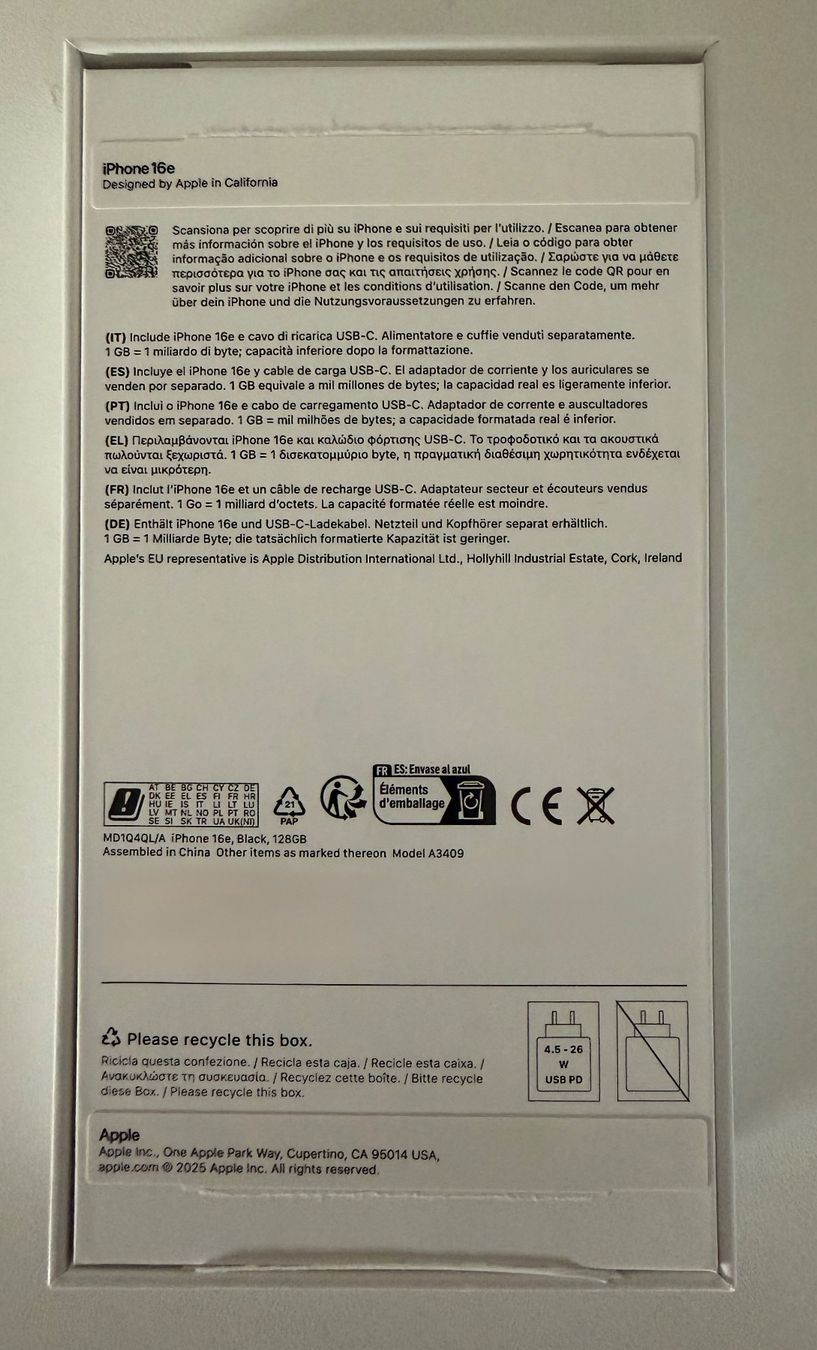 Apple Telefoni cellulari / Smartphones: Apple iPhone 16e 128GB noir comme neuf – Usato da Gryon venduto da Hamynos 7