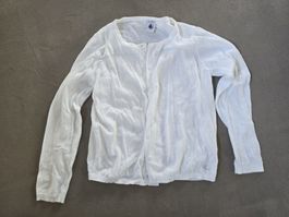 Petit Bateau Strickjacke, Gr. 128, weiss