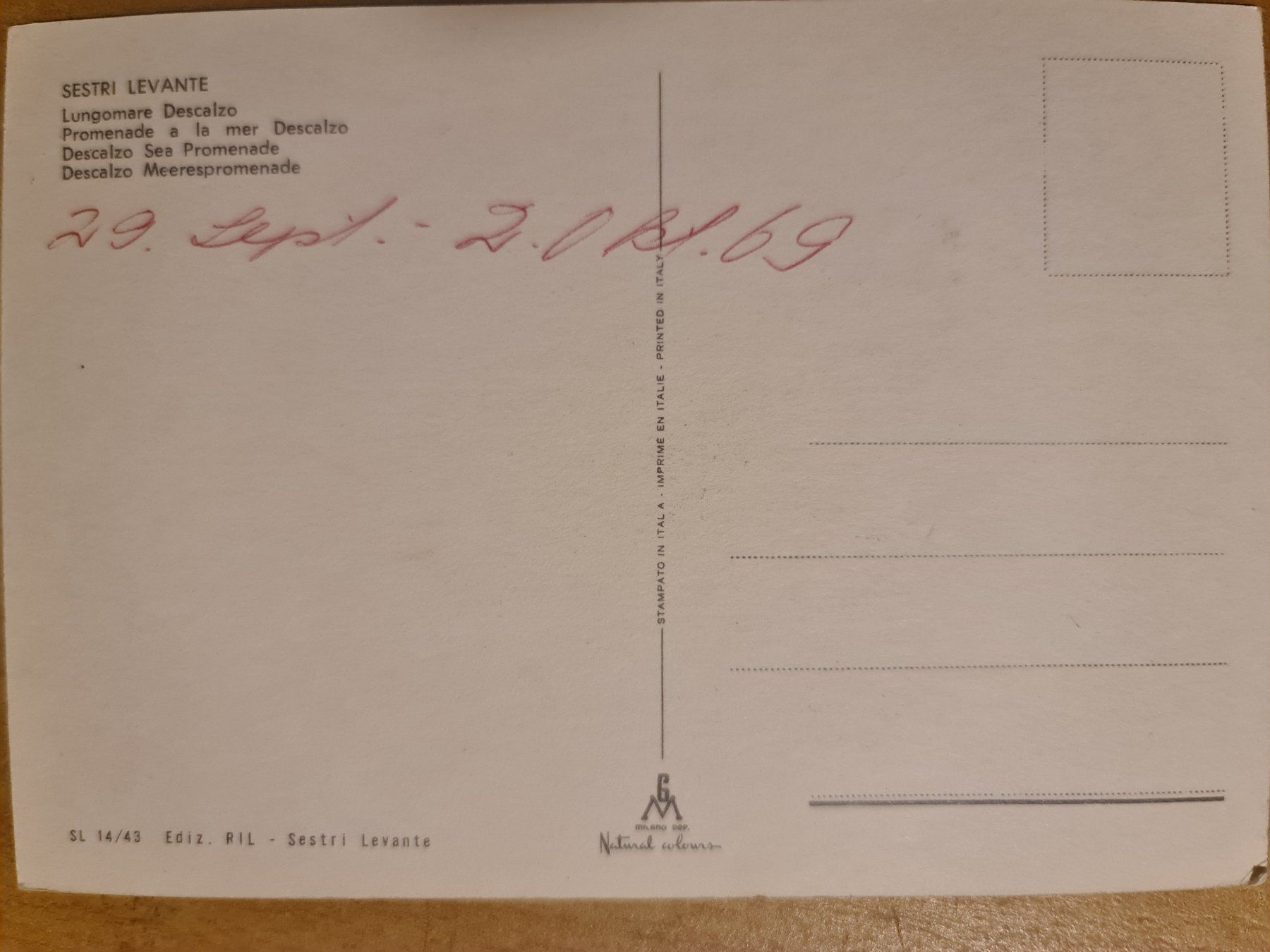 Cartoline postali: Ansichtskarte Sestri Levante Italien – Usato da Dintikon venduto da Vexi 1