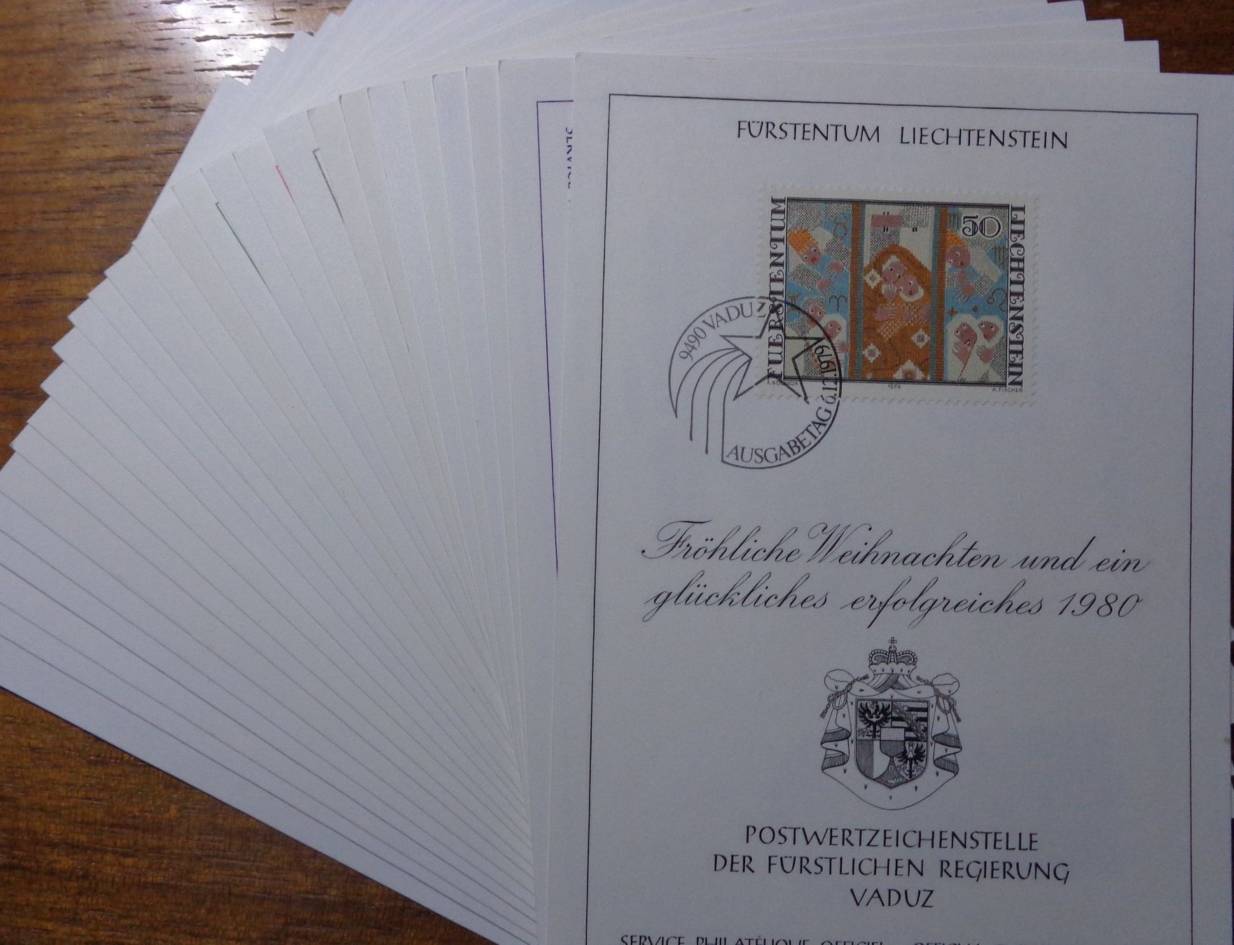 Tutti i francobolli: FL Glückwunschkarten LBK 13 - 39 – Usato da Bürglen TG venduto da StampGraf