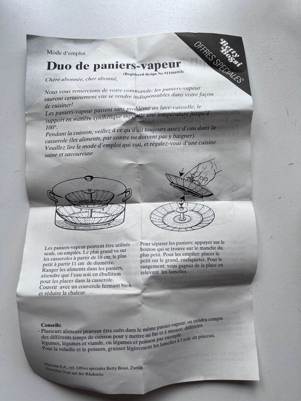 Betty Bossi Elettrodomestici da cucina: Dampfkörbchen-Set – Nuovo e nell'imballaggio originale da Liestal venduto da suz_2xmj 5