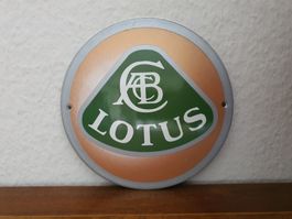 Emailschild Lotus Cars UK Logo Emaille Schild Reklame Retro