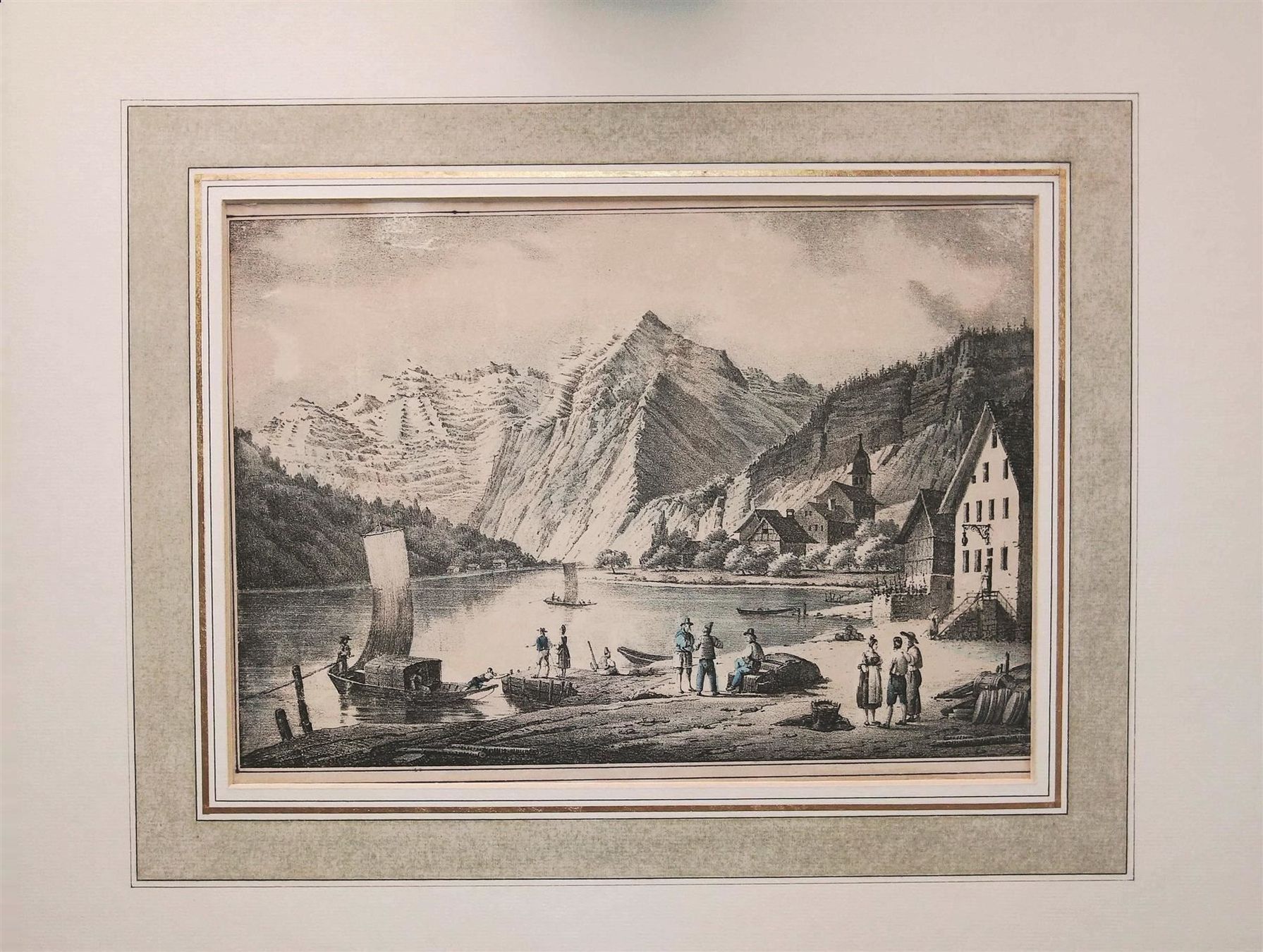 Stiche: Weesen Lithographie von Pingret – Gebraucht aus Rafz von Helvet32