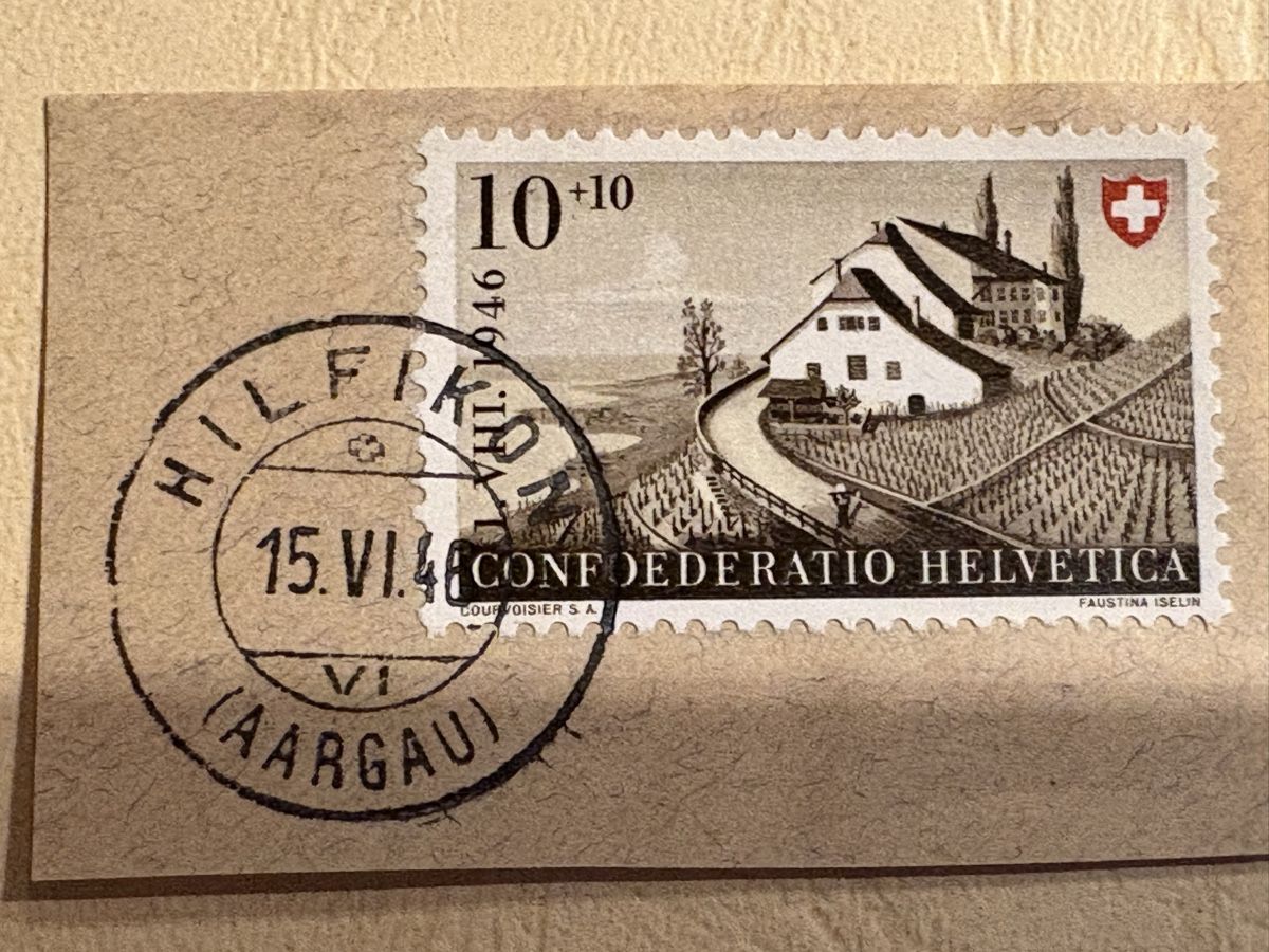 Stempel: Poststempel Hilfikon Aargau 15.6.1946 – Gebraucht aus Wohlen AG von Eschiedsrichter