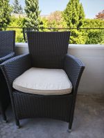 Gartensessel Set 6 Stück Rattanoptik dunkelbraun gebraucht