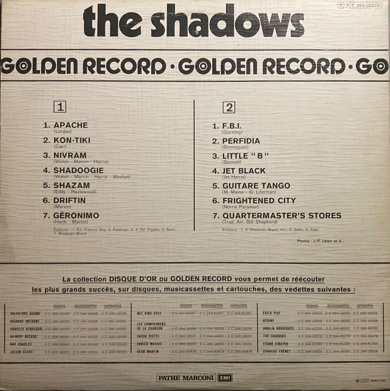 Schallplatten: THE SHADOWS - GOLDEN RECORD – Gebraucht aus Poliez-Pittet von Newtown-Records 1