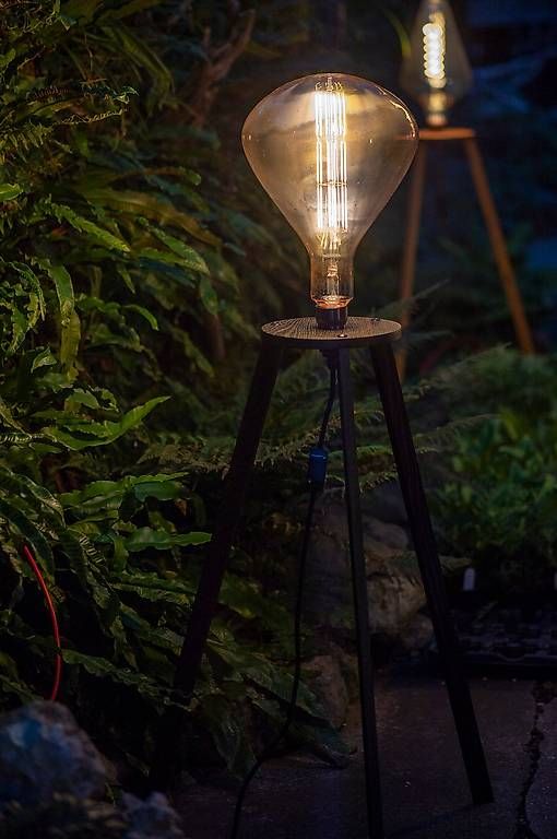 Lampade: Dreibein-Lampe Eiche schwarz-gold – Nuovo (secondo la descrizione) da Egerkingen venduto da HW_3