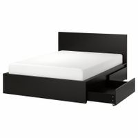IKEA MALM 140x200 Schwarz inkl Matratze IKEA mittelfest