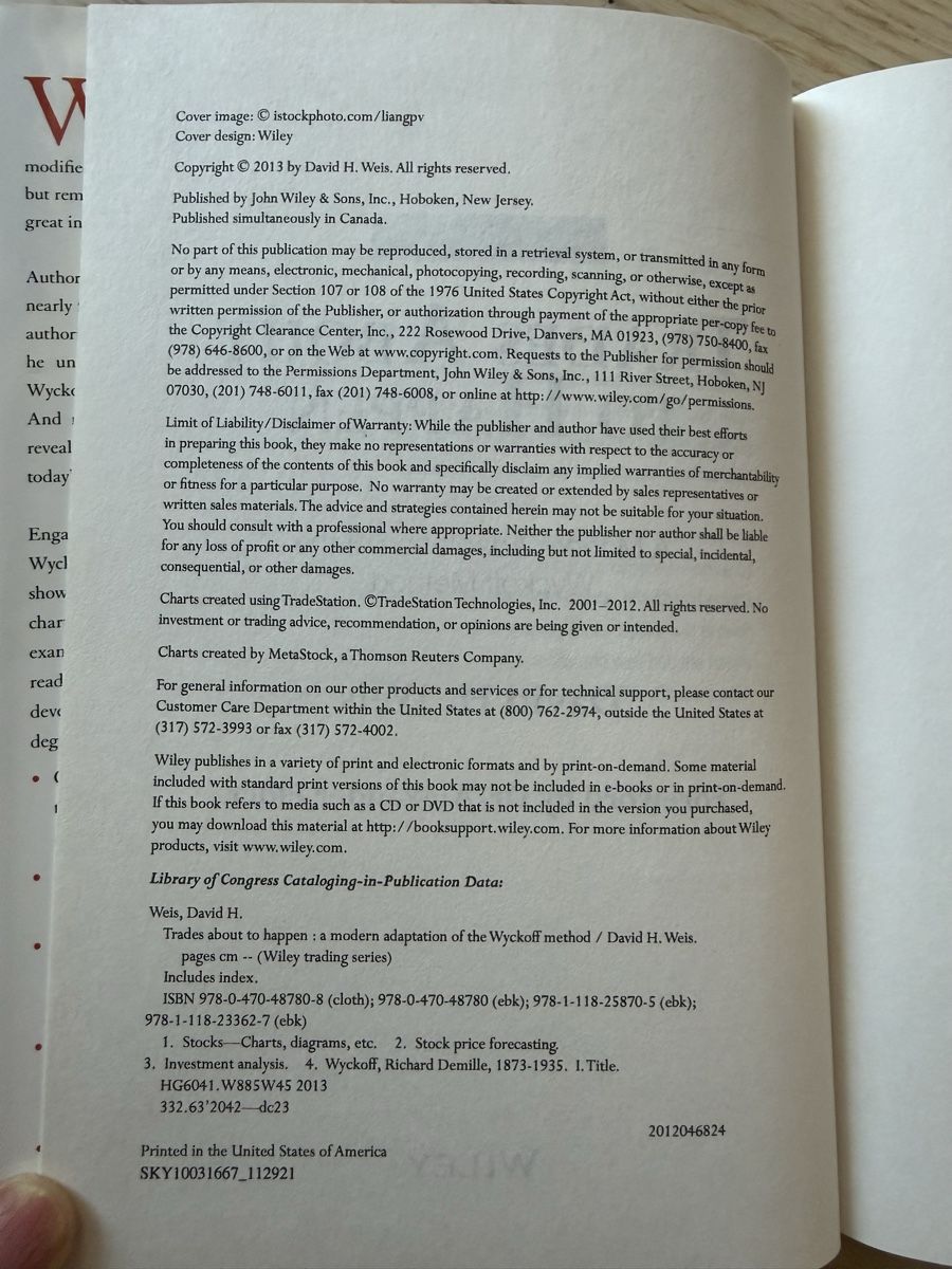 Libri: Trades About to Happen - Wyckoff Methode – Nuovo (secondo la descrizione) da Buch am Irchel venduto da Sweetharth 2