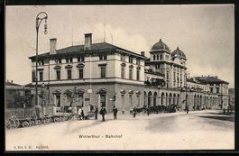 AK Winterthur, Partie am Bahnhof, 1906