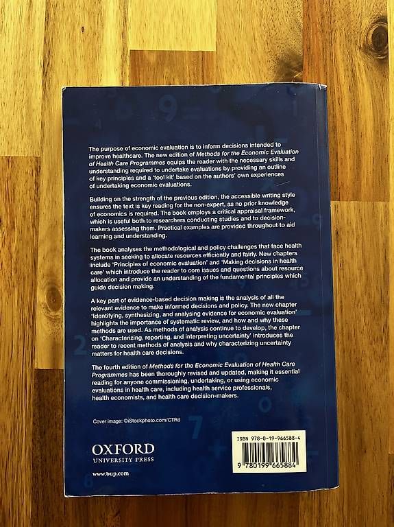 Libri: Methods for the Economic Evaluation o Health Care Programmes – Usato da Neuhausen am Rheinfall venduto da ram_kw6n 4