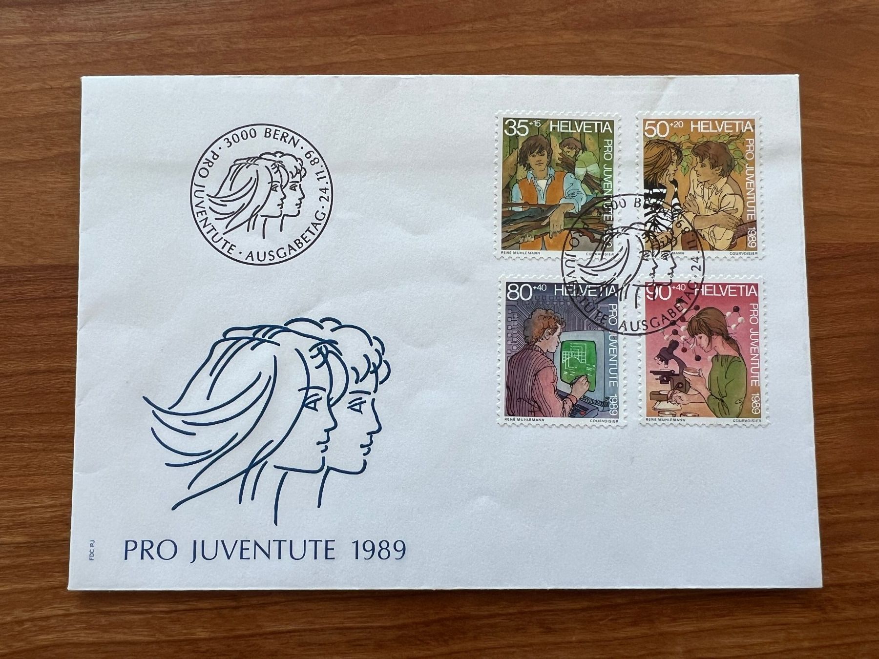 Alle Briefmarken: Pro Juventute FDC 1989  gest.(E1598) – Gebraucht aus Hinwil von Sidi4
