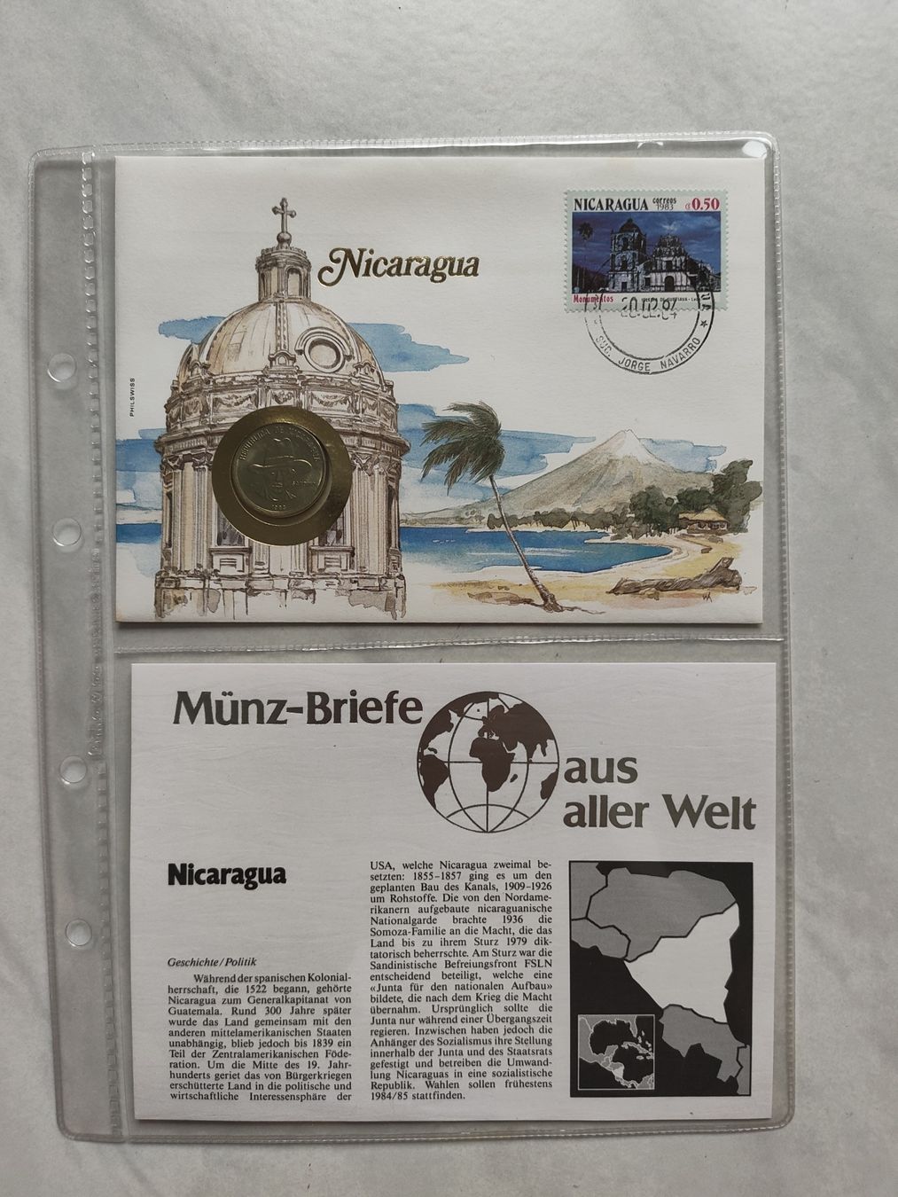 Alle Münzen: Münzbrief Nicaragua – Gebraucht aus Schönenwerd von pin_rn7v