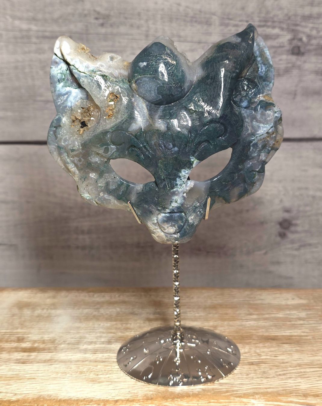 Minerali & Pietre curative: Moosachat Fuchsmaske 250g – Nuovo e nell'imballaggio originale da Matzingen venduto da Shay_Crystalz