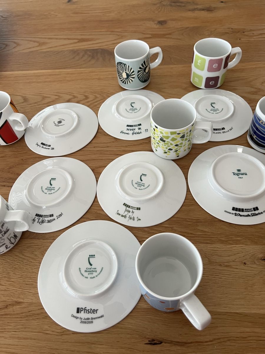 Pfister Tazze: Esspresso-Sammlertassen Möbel Pfister 9 Stück – Usato da Wolfwil venduto da Poulet60 1