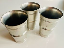 3 Zinnbecher / Becher SIGG Frauenfeld (Feinzinn / Étain Fin)
