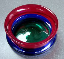 Glasschale / Glasschüssel im Murano-Design rot, blau, grün