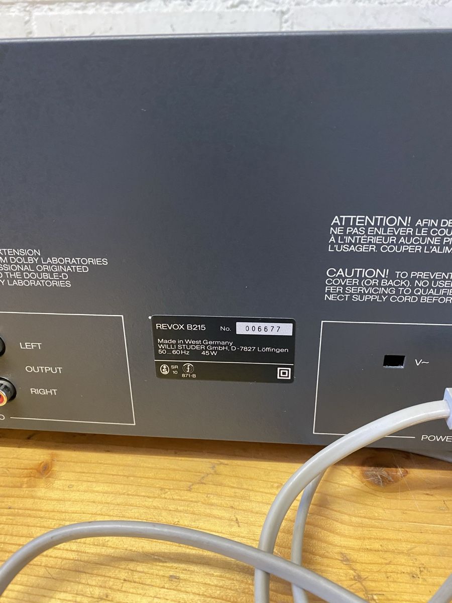 Revox Registratori: Revox B 215 Cassette Tape Deck – Difettoso da Luzern venduto da Harikan 5