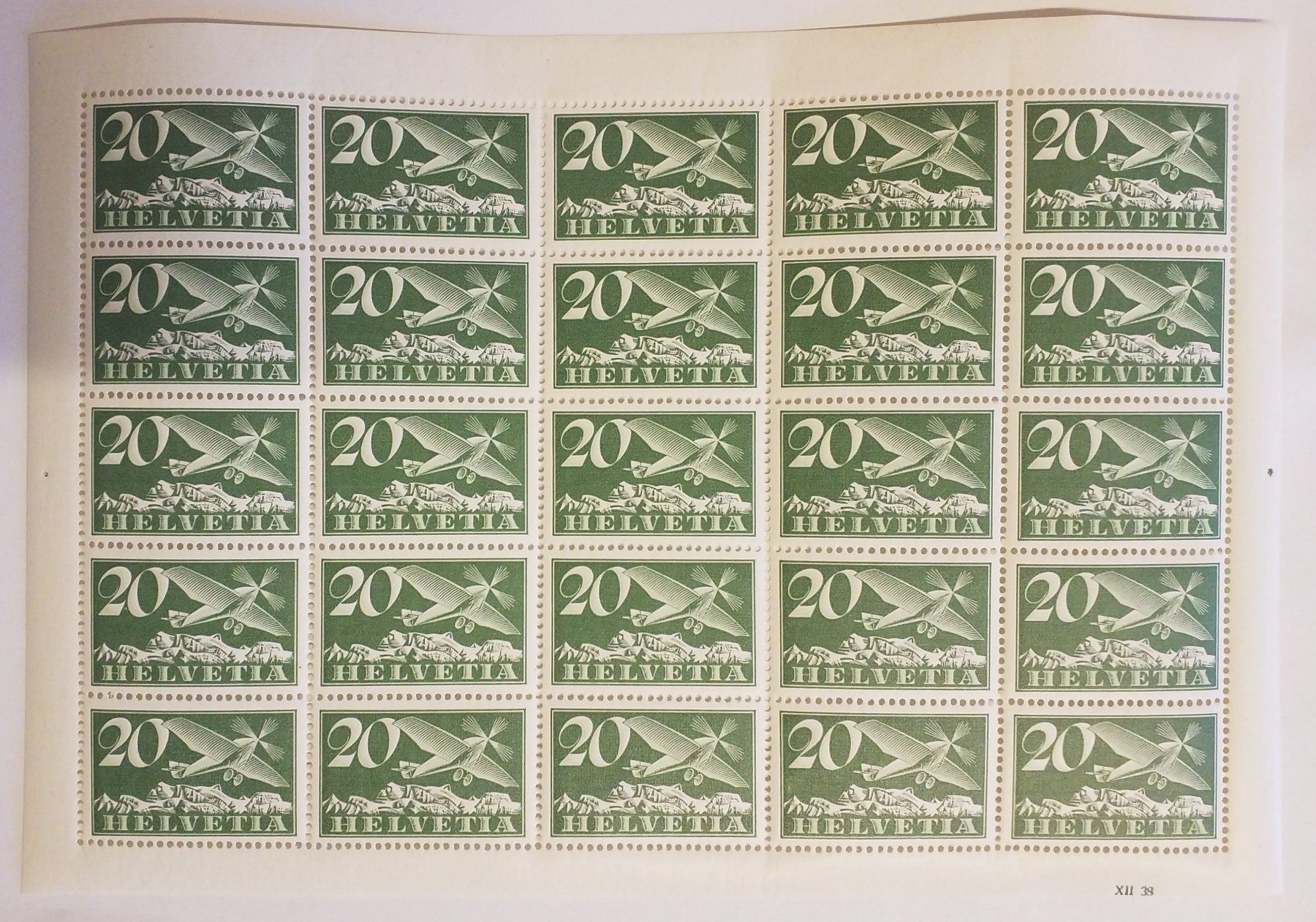 Tous les timbres: F4z, Flugpostmarken Geriffeltes Papier postfrisch im Bogen – Neuf (Voir description) à Baden par Eggi