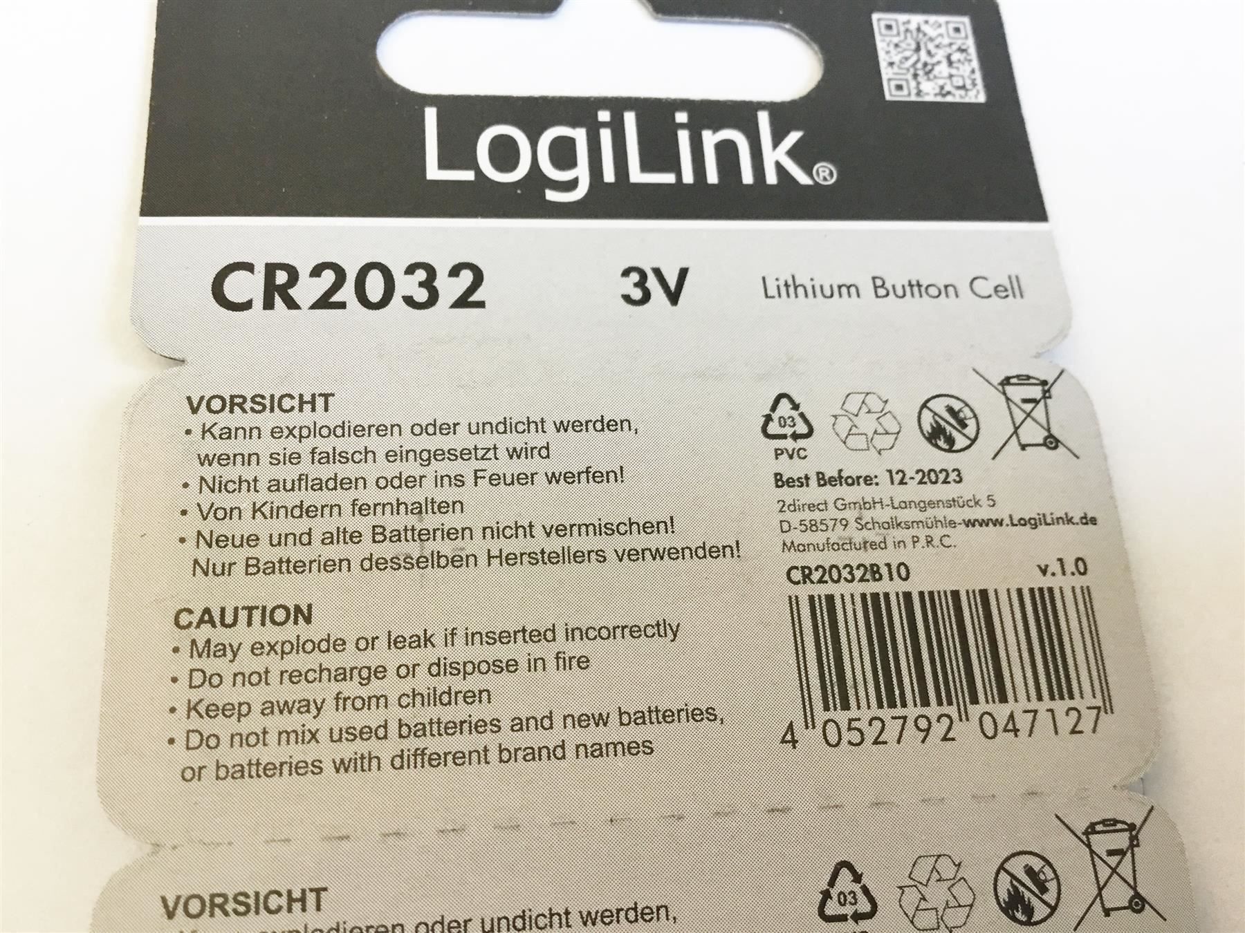 Caricatori & Batterie: Knopfzellen 10er-Pack, CR2032 LogiLink – Nuovo e nell'imballaggio originale da St. Gallen venduto da cointec 4