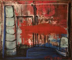 Gemälde Acryl und Ölkreide auf Leinwand