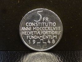 5 Franken Gedenkmünze Silber 1948