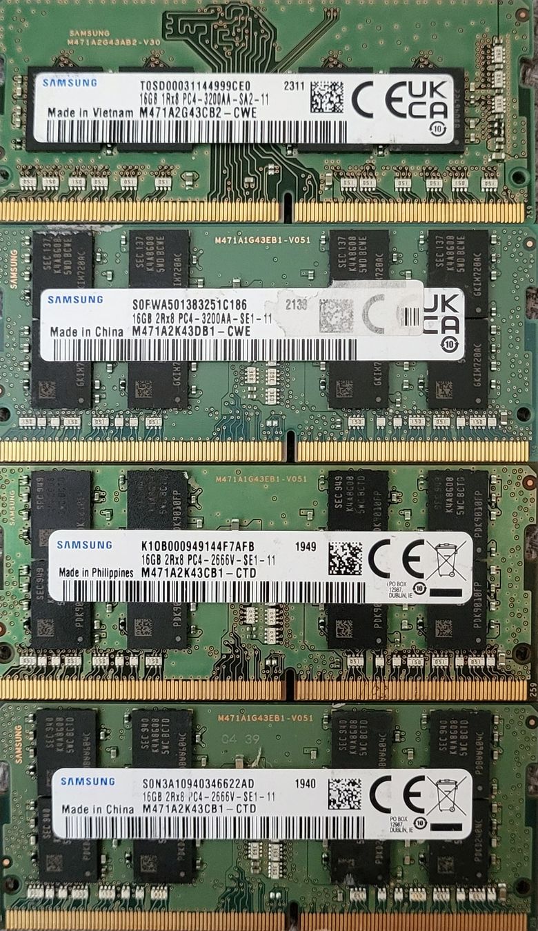 Samsung Memory / RAM: 4x Samsung RAM Module 16GB DDR4. – Gebraucht aus Zürich von Gulbi1919