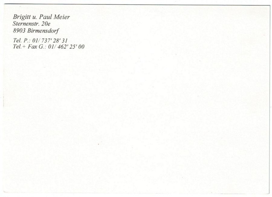 Cartoline postali: Brigitt & Paul Meier, Birmensdorf – Usato da Frauenfeld venduto da POML 1