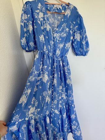 & Other Stories Blue Maxi Floral Summer Dress size 34
