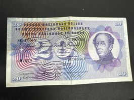 20 Fr.-Note Schweiz 1969