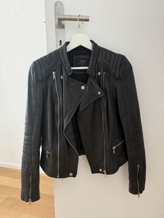 Schwarze Lederjacke, Grösse XS