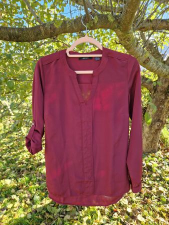 Bluse /Tunika bordeaux, rundes Rückenende,Esmara,Gr. 36