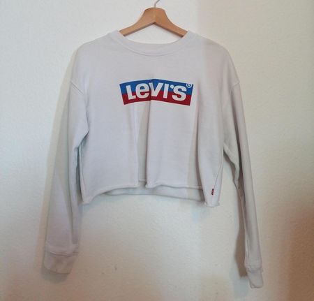 Levi's Crop Top, weisses Sweatshirt, Gr. XS, Top Zustand