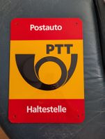 Original Postauto PTT Haltestellenschild gebraucht