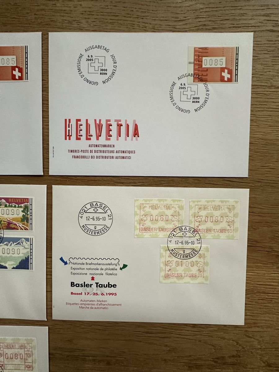 Tutti i francobolli: Schweiz - 7 Automatenmarken FDC  – Usato da Schmitten / FR venduto da Samsara169 3