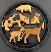 *HOLZGESCHNITZTE B'HOFTIERE* UNTERLAGE 30CM-DM/H PFERD 11CM