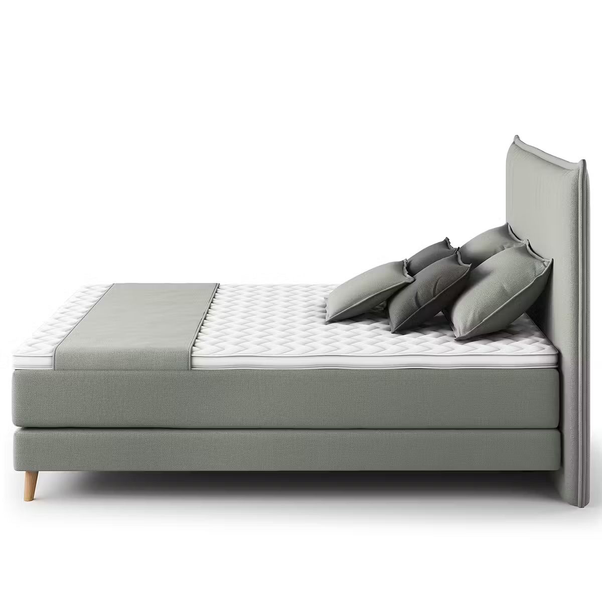 Letti: Boxspringbett 160x200 mit Topper grau mit Kopfteil – Nuovo (secondo la descrizione) da Thalwil venduto da woh_7zhr 1