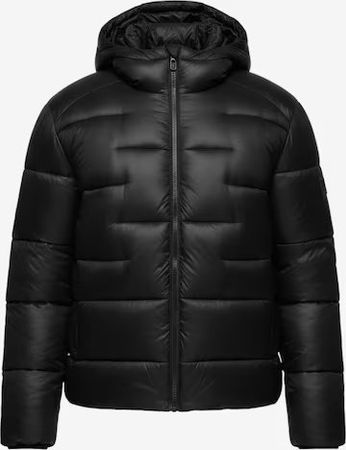 Ombre Winterjacke für Herren mit Kapuze in Schwarz L
