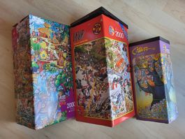 3x HEYE Puzzle  unvollständig 1x1000 und 2x2000 Teile