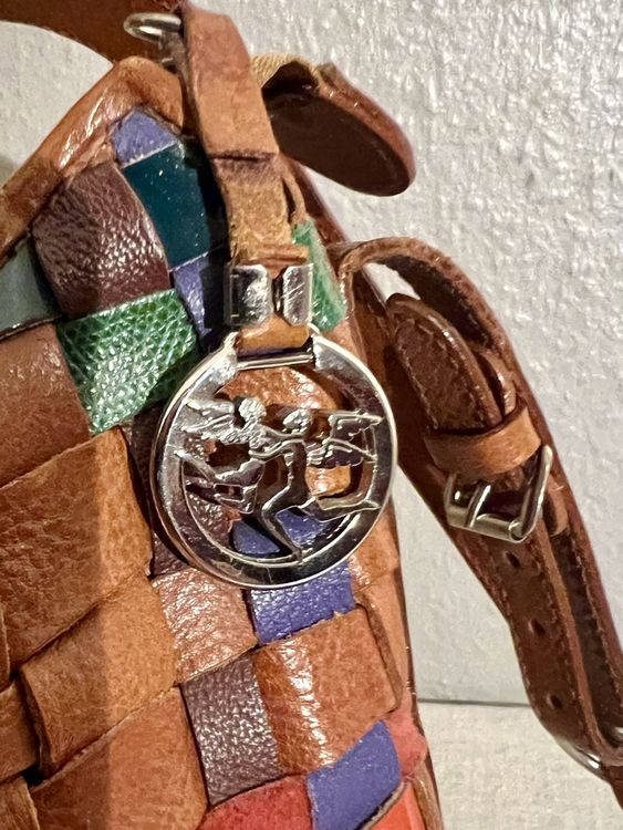 Piero Guidi Taschen für Damen: Sac à main Piero Guidi vintage en cuir tressé multicolore. – Neu (gemäss Beschreibung) aus Genève von DELIRBEADS 9