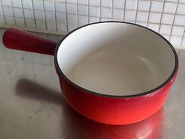 Kleines Fondue Caquelon Gusseisen NOMAR France rot 17 cm
