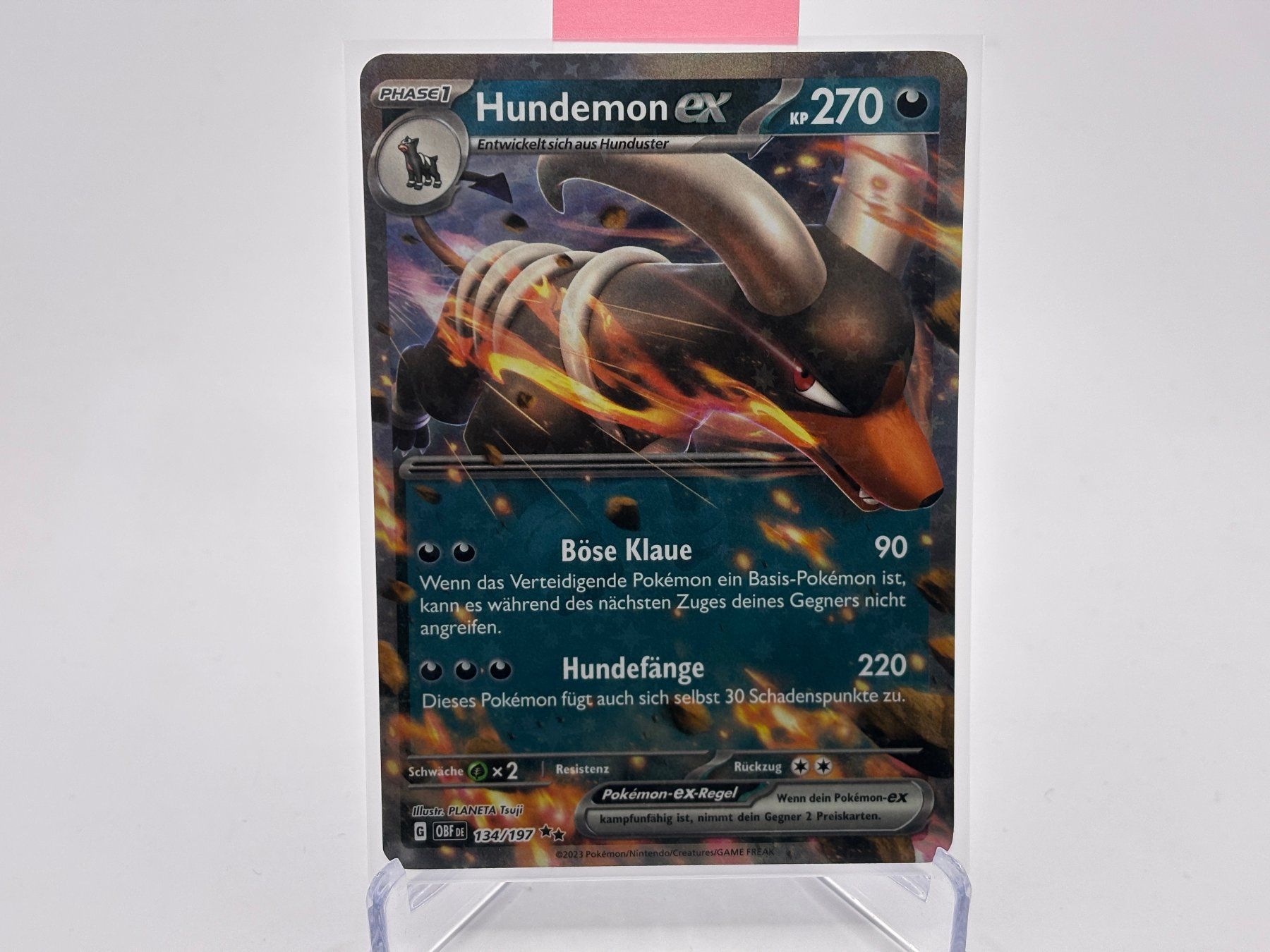 Pokémon Sammelbilder & Trading cards: Obsidianflammen - Hundemon ex  (OBF 134) - DE – Neu (gemäss Beschreibung) aus Allschwil von Bullach